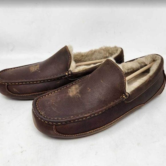 Men\'s 13 Ugg Ascot loafer slippers in brown main image 2